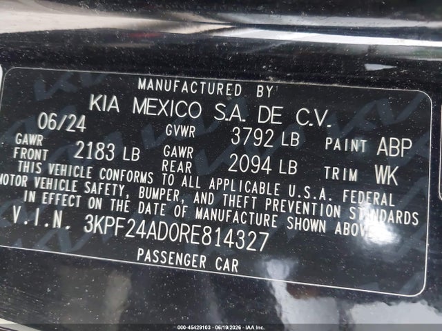 KIA FORTE LX 2024 3KPF24AD0RE814327 Image 9