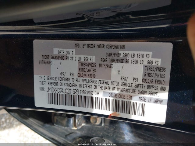 Aukcja sprzedaży 2018 Mazda Cx-3 Touring, vin: JM1DKFC74J0301623, numer aukcji: 45429120