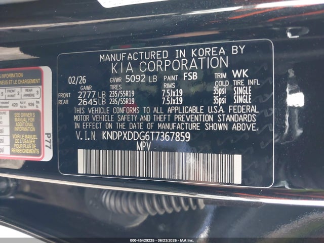Aukcja sprzedaży 2026 Kia Sportage Hybrid Sx-prestige, vin: KNDPXDDG6T7367859, numer aukcji: 45429225