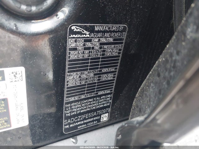 Jaguar F-pace Svr P550 Awd Automatic 2025 SADCZ2FE5SA750979 Image 9