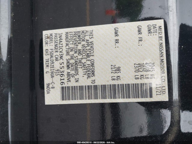 1N4AZ1CV3NC553616 Nissan Leaf Sv 40 Kwh