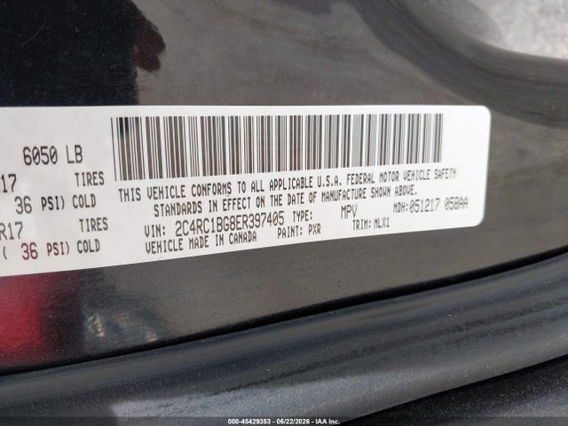 45429353 :رقم المزاد ، 2C4RC1BG8ER397405 vin ، 2014 Chrysler Town & Country Touring مزاد بيع