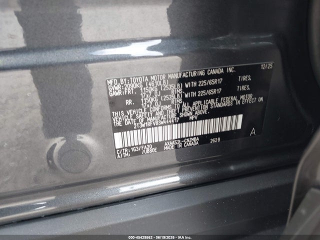 Продаж на аукціоні авто 2025 Toyota Rav4 Xle, vin: 2T3W1RFV8SW444417, номер лоту: 45429562