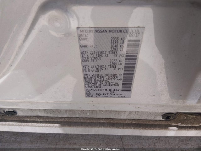 Nissan ROGUE S 2017 5N1AT2MT4HC888446 Image 9