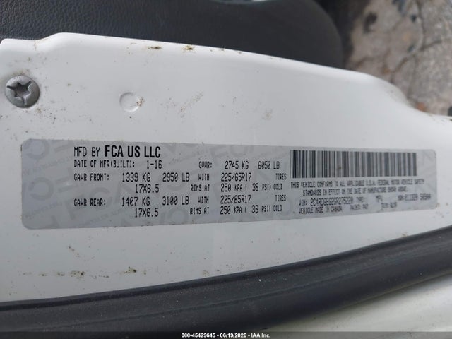 Продажа на аукционе авто 2016 Dodge Grand Caravan R/t, vin: 2C4RDGEG2GR275220, номер лота: 45429645