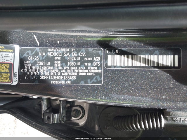 Продаж на аукціоні авто 2025 Kia K4 Lxs, vin: 3KPFT4DE6SE133466, номер лоту: 45429913