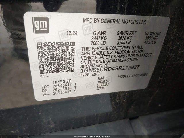 Chevrolet Suburban 2wd Lt 2025 1GNS5CRD4SR172927 Image 9