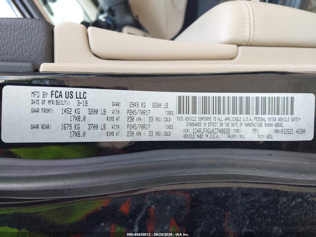 Aukcja sprzedaży 2019 Jeep Grand Cherokee Laredo E 4x4, vin: 1C4RJFAG2KC748639, numer aukcji: 45430012