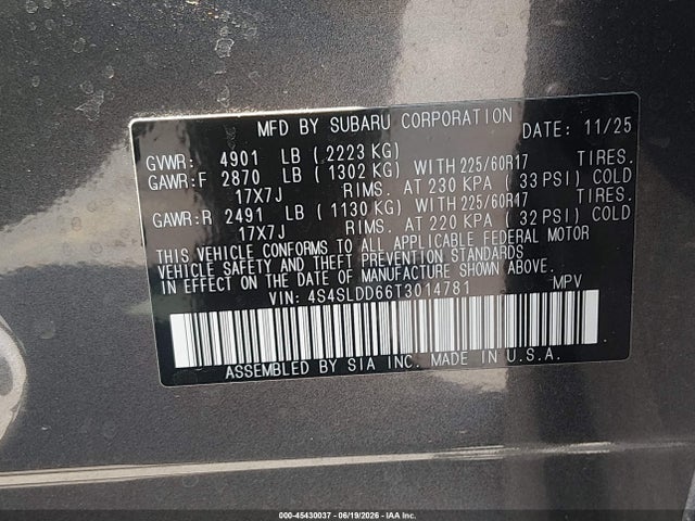Продажа на аукционе авто 2026 Subaru Forester Premium, vin: 4S4SLDD66T3014781, номер лота: 45430037
