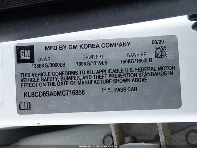 Chevrolet Spark Fwd 1lt Automatic 2021 KL8CD6SA0MC716856 Image 9
