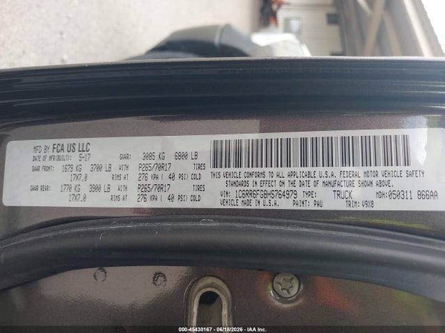 1C6RR6FG8HS764979 RAM 1500 Tradesman 4x2 6&#039;4 Box
