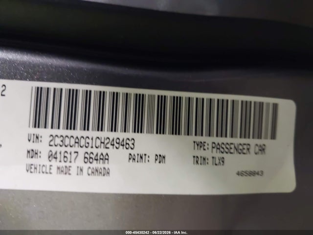 45430242 :رقم المزاد ، 2C3CCACG1CH249463 vin ، 2012 Chrysler 300 Limited مزاد بيع