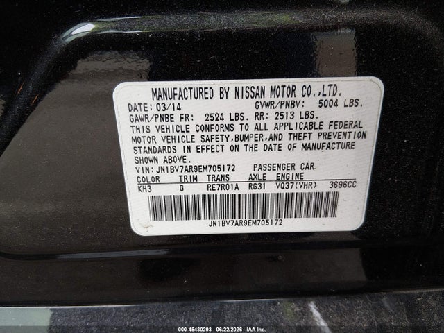 Infiniti Q50 Premium 2014 JN1BV7AR9EM705172 Image 9