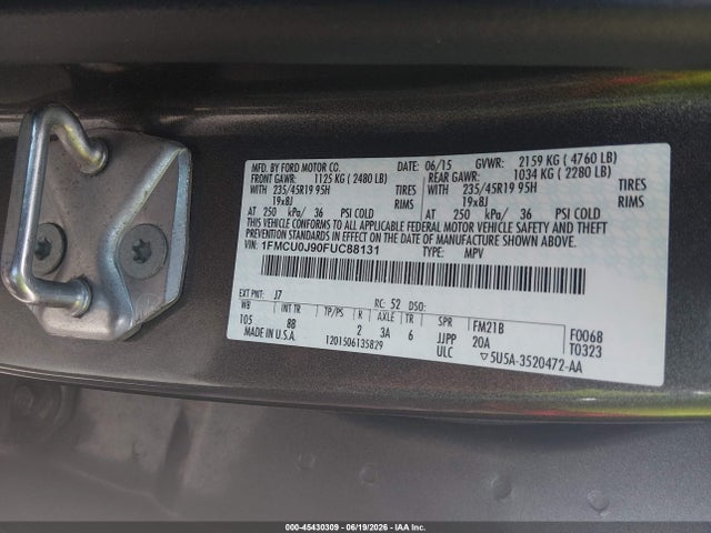Ford Escape Titanium 2015 1FMCU0J90FUC88131 Image 9