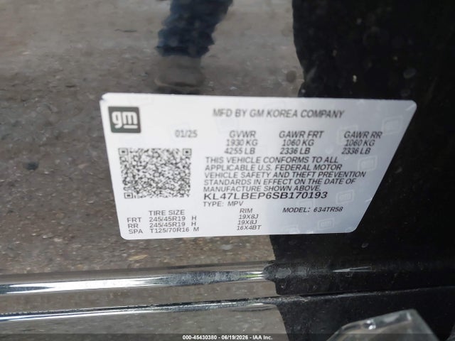 Aukcja sprzedaży 2025 Buick Envista Sport Touring Fwd, vin: KL47LBEP6SB170193, numer aukcji: 45430380
