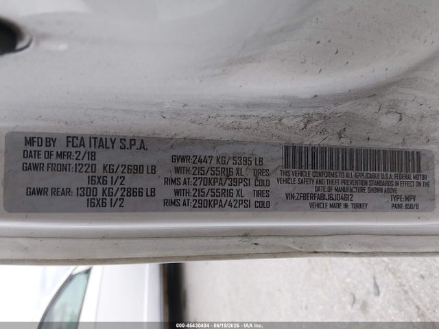 Продаж на аукціоні авто 2018 Ram Promaster City Tradesman, vin: ZFBERFAB1J6J04612, номер лоту: 45430404