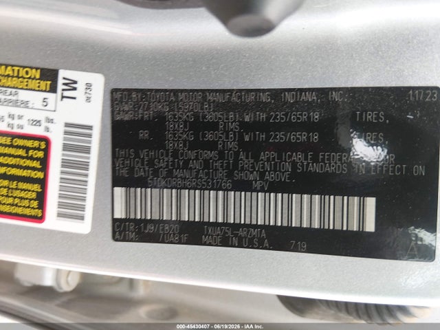 Toyota Highlander Xle 2024 5TDKDRBH6RS531766 Image 9