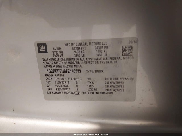 1GCRCPEH8FZ146009 Chevrolet Silverado 1500 Ls
