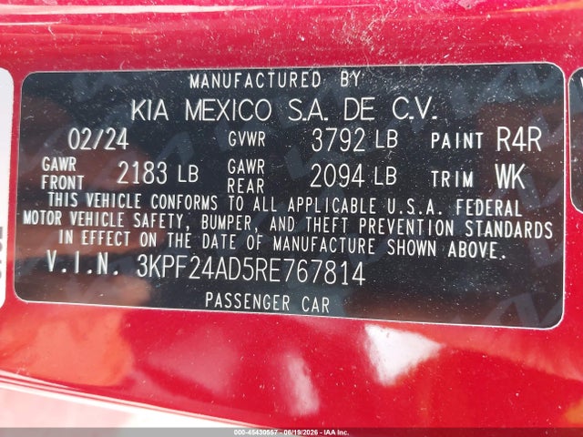 KIA Forte Lxs 2024 3KPF24AD5RE767814 Image 9