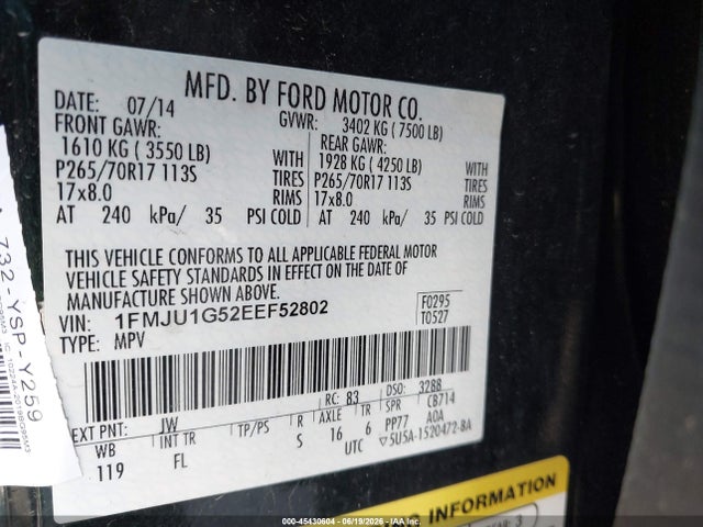 1FMJU1G52EEF52802 Ford Expedition Xl