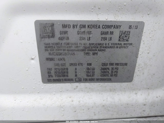 Продажа на аукционе авто 2013 Buick Encore Leather, vin: KL4CJGSB5DB174426, номер лота: 45430622