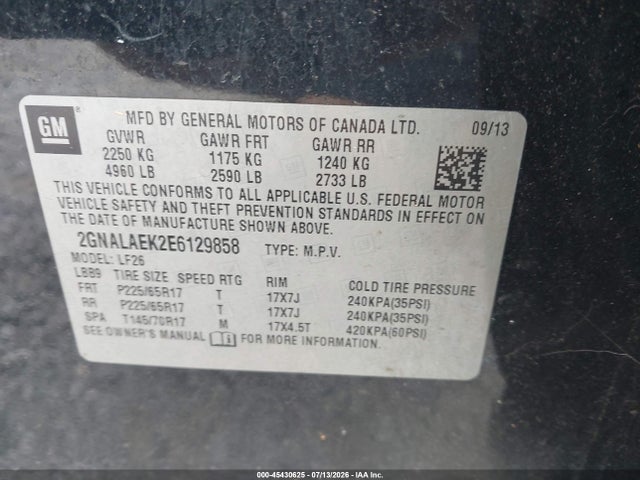 Chevrolet EQUINOX LS 2014 2GNALAEK2E6129858 Image 9