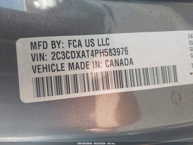 2023 Dodge Charger Police Rwd მანქანა იყიდება აუქციონზე, vin: 2C3CDXAT4PH583976, აუქციონის ნომერი: 45430640
