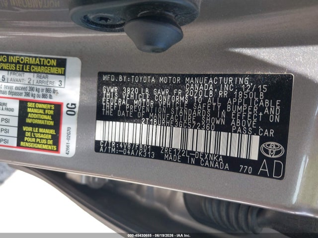 Toyota COROLLA LE 2016 2T1BURHE3GC572360 Image 9