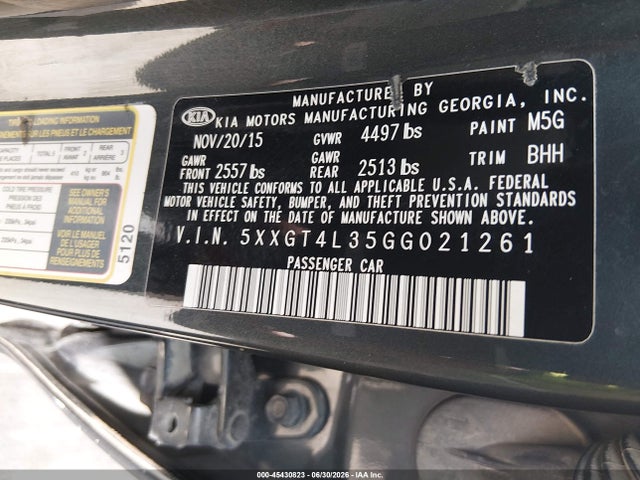 KIA Optima Lx 2016 5XXGT4L35GG021261 Image 9