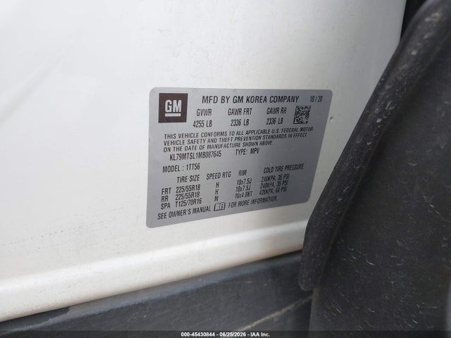 Продаж на аукціоні авто 2021 Chevrolet Trailblazer Fwd Rs, vin: KL79MTSL1MB087645, номер лоту: 45430844