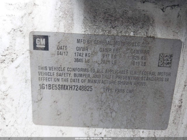 1G1BE5SMXH7248825 Chevrolet Cruze Lt Auto