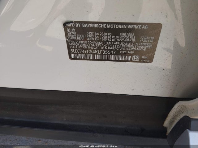 BMW X3 Sdrive30i 2019 5UXTR7C54KLF35547 Image 9
