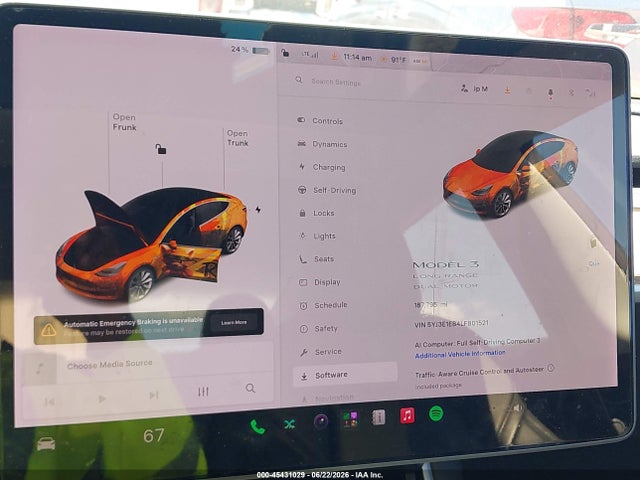 Aukcja sprzedaży 2020 Tesla Model 3 Long Range Dual Motor All-wheel Drive, vin: 5YJ3E1EB4LF801521, numer aukcji: 45431029