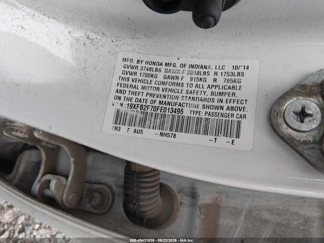 Honda CIVIC SE 2015 19XFB2F70FE013495 Image 9