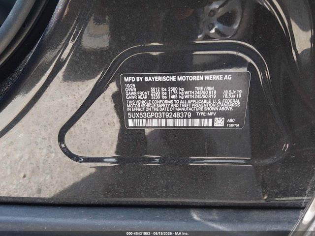 Продажа на аукционе авто 2026 Bmw X3 30 Xdrive, vin: 5UX53GP03T9248379, номер лота: 45431053