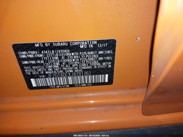 JF2GTADCXJ8281261 Subaru Crosstrek 2.0i Premium