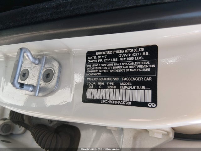 Продажа на аукционе авто 2017 Infiniti Qx30, vin: SJKCH5CP8HA037280, номер лота: 45431152