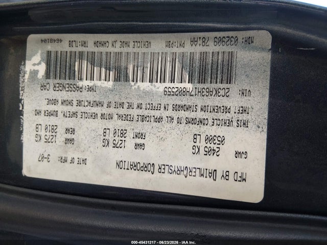 Продаж на аукціоні авто 2007 Chrysler 300c, vin: 2C3KA63H17H802559, номер лоту: 45431217