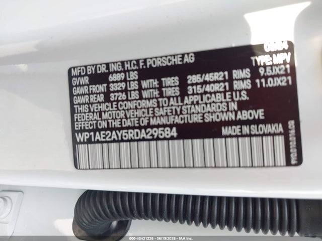 WP1AE2AY5RDA29584 Porsche Cayenne E-hybrid