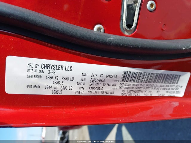 Продаж на аукціоні авто 2008 Jeep Patriot Sport, vin: 1J8FT28W08D706226, номер лоту: 45431302
