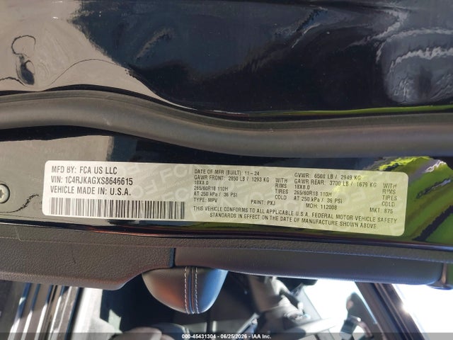 45431304 :رقم المزاد ، 1C4RJKAGXS8646615 vin ، 2025 Jeep Grand Cherokee L Laredo X 4x4 مزاد بيع