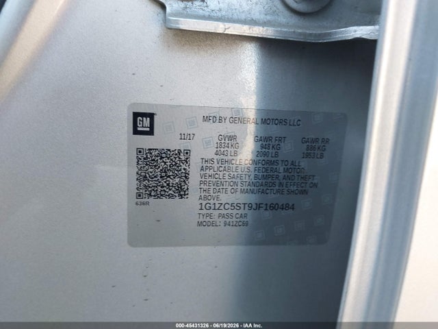 1G1ZC5ST9JF160484 Chevrolet Malibu 1fl