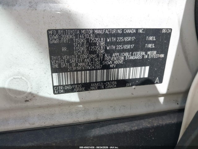 Toyota RAV4 LE 2024 2T3H1RFV7RW342867 Image 9