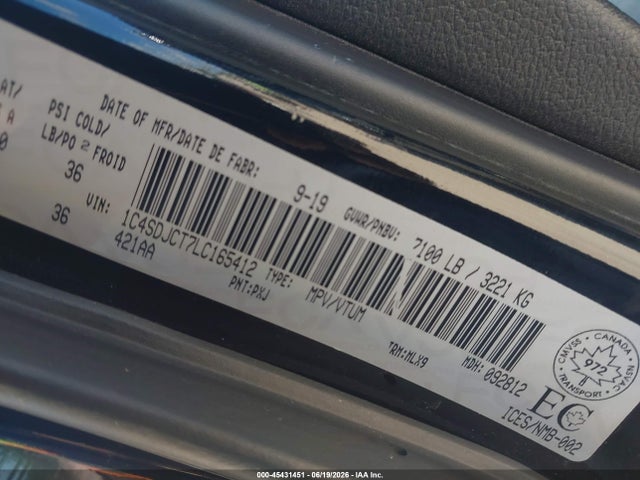 Aukcja sprzedaży 2020 Dodge Durango R/t, vin: 1C4SDJCT7LC165412, numer aukcji: 45431451