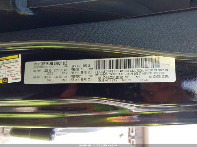 1C4BJWDG2FL592301 Jeep Wrangler Unlimited Sport