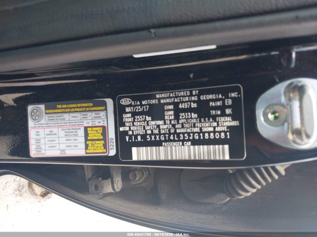 Продажа на аукционе авто 2018 Kia Optima S, vin: 5XXGT4L35JG188081, номер лота: 45431760
