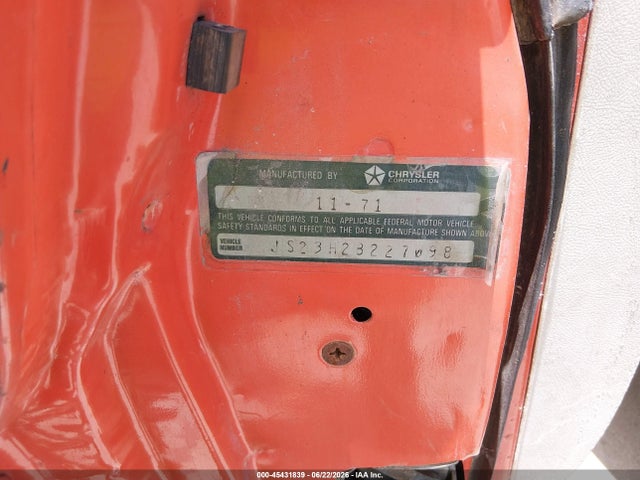 Продажа на аукционе авто 1972 Dodge 2t, vin: JS23H2B227098, номер лота: 45431839