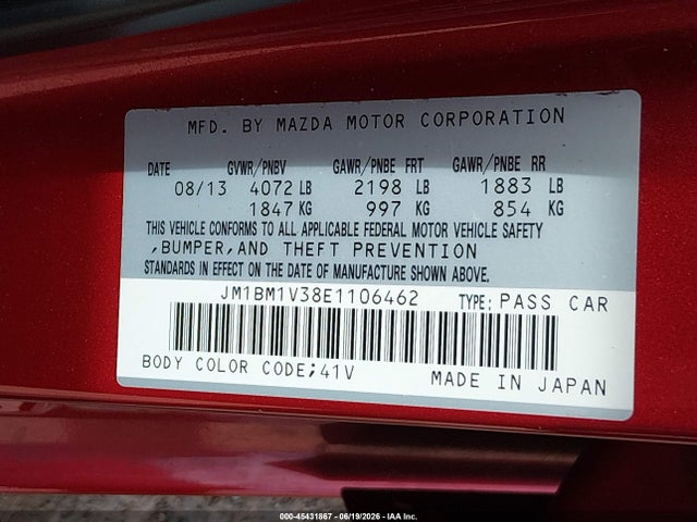 Mazda Mazda3 S Touring 2014 JM1BM1V38E1106462 Image 9