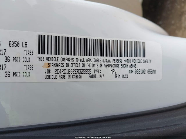 Aukcja sprzedaży 2014 Chrysler Town & Country Touring, vin: 2C4RC1BG2ER325955, numer aukcji: 45432039
