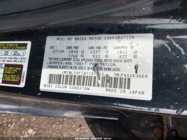 Продаж на аукціоні авто 2010 Mazda Mazda3 I Touring, vin: JM1BL1SF5A1194012, номер лоту: 45432104
